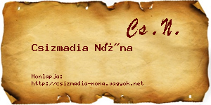 Csizmadia Nóna névjegykártya